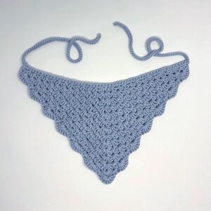 Light Blue Granny Crochet Bandana